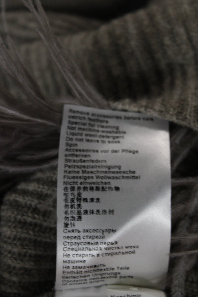 Marccain Women Pullover Sweater Brown Cowl Neck Knit Long Sleeve Size 6