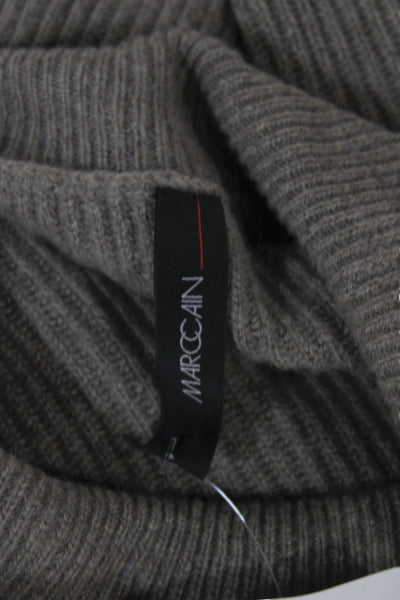 Marccain Women Pullover Sweater Brown Cowl Neck Knit Long Sleeve Size 6