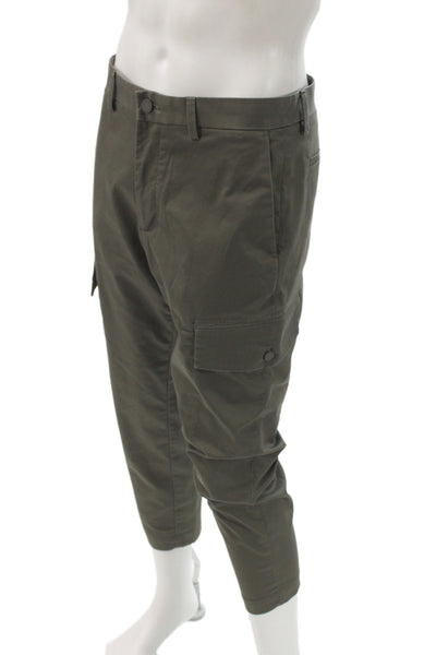 Banana Republic Men Cargo Pants Green Button Fly 30 Inseam Size 31