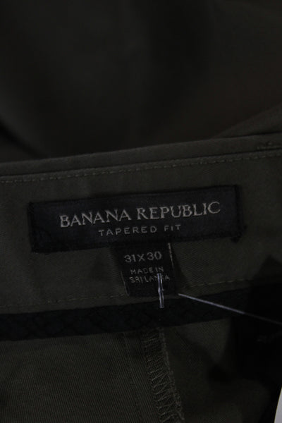 Banana Republic Men Cargo Pants Green Button Fly 30 Inseam Size 31