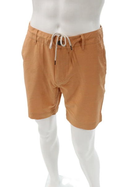 Faherty Mens Chino Shorts Orange 75% Recycled Polyester Beach Size 30