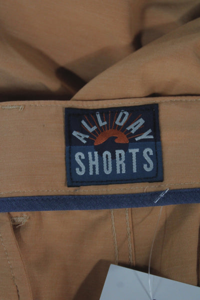 Faherty Mens Chino Shorts Orange 75% Recycled Polyester Beach Size 30