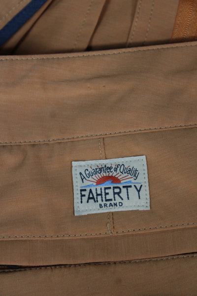 Faherty Mens Chino Shorts Orange 75% Recycled Polyester Beach Size 30