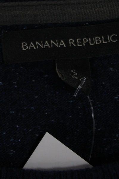 Banana Republic Mens Blue Wool Pullover Sweater Crewneck Long Sleeve Size S