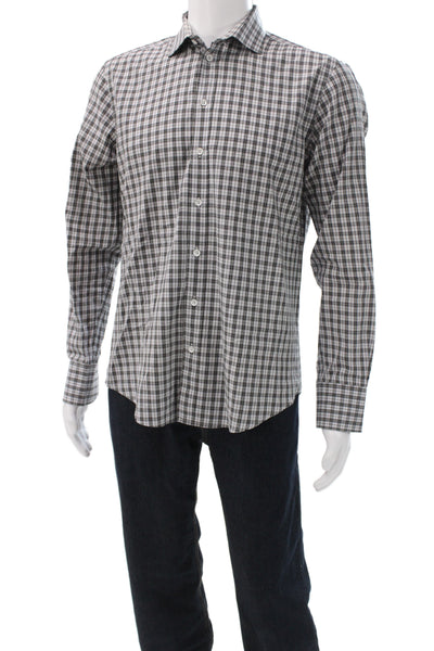 Rag & Bone Mens Plaid Long Sleeve Collared Button-Down Shirt Black Size M