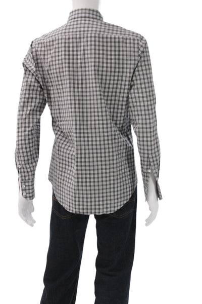 Rag & Bone Mens Plaid Long Sleeve Collared Button-Down Shirt Black Size M