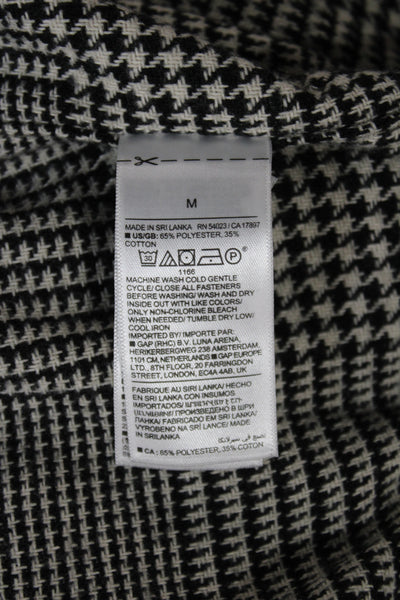 Banana Republic Mens Houndstooth Long Sleeve Button-Down Shirt Black Size M