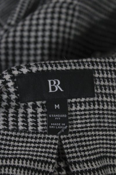 Banana Republic Mens Houndstooth Long Sleeve Button-Down Shirt Black Size M