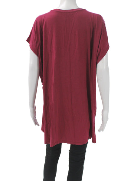 Eileen Fisher Women Red V-Neck Sleeveless Tunic Tencel Lyocell Size 1X