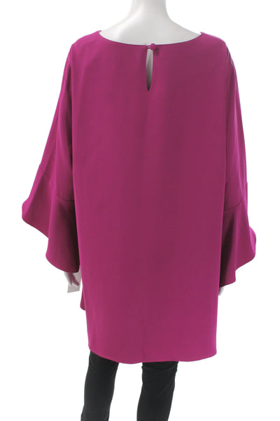 Caroline Rose Womens Purple Boatneck Tunic 3/4 Sleeve 100% Polyester Size 2X