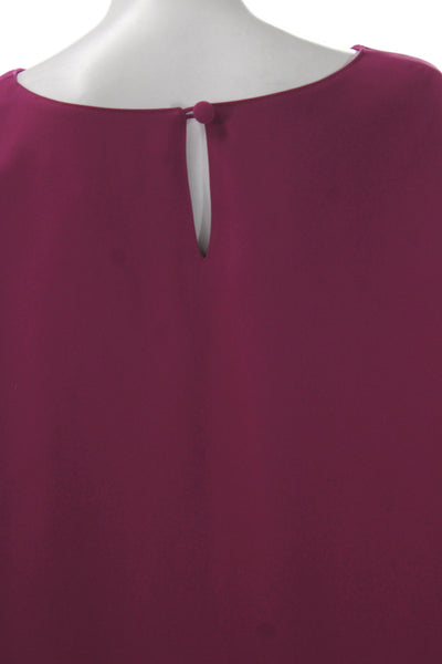 Caroline Rose Womens Purple Boatneck Tunic 3/4 Sleeve 100% Polyester Size 2X