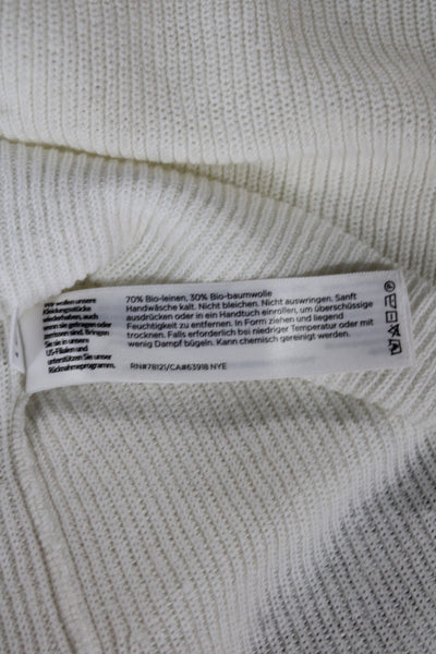 Eileen Fisher Women Ivory Sleeveless Pullover Round Neck Organic Linen Size L