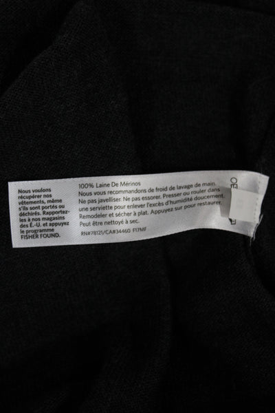Eileen Fisher Women Pullover Sweater Merino Wool Gray Mock Neck Sleeve Size PL