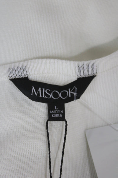 Misook Women Sleeveless Scoop Neck Tunic Tank White Size L