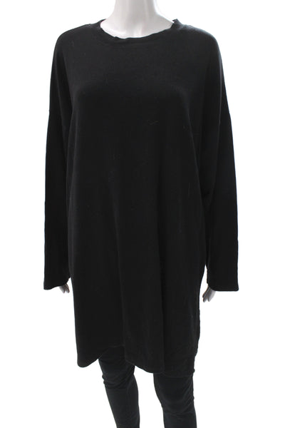 Eileen Fisher Womens Tunic Black Long Sleeve Crew Neck TENCEL Lyocell Size 1X