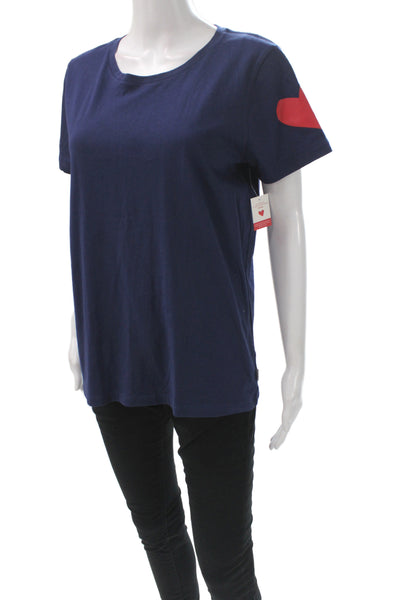 J Crew Women Blue Jersey Crew Neck Short Sleeve Cotton T-Shirt St Jude Size M