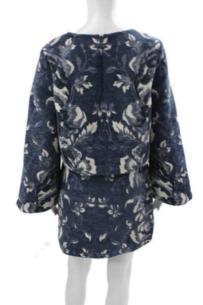 Natori Womens Tunic Collared Floral 3/4 Sleeve Short Size S