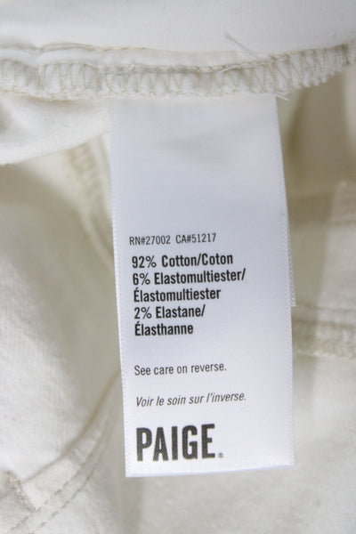 Paige Women White Collared Short Sleeve Jumpsuit Buckle Size 4