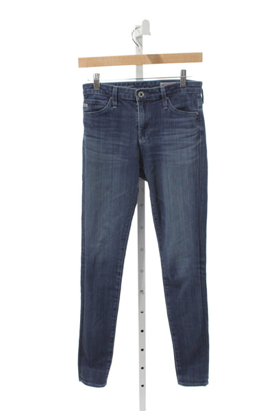 AG Womens Skinny Jeans Blue Mid Rise Button Fly Size 25