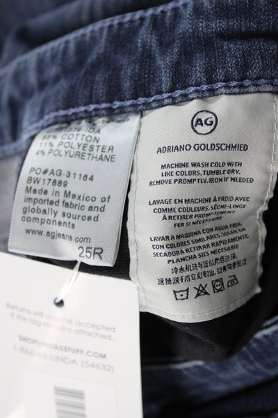 AG Womens Skinny Jeans Blue Mid Rise Button Fly Size 25