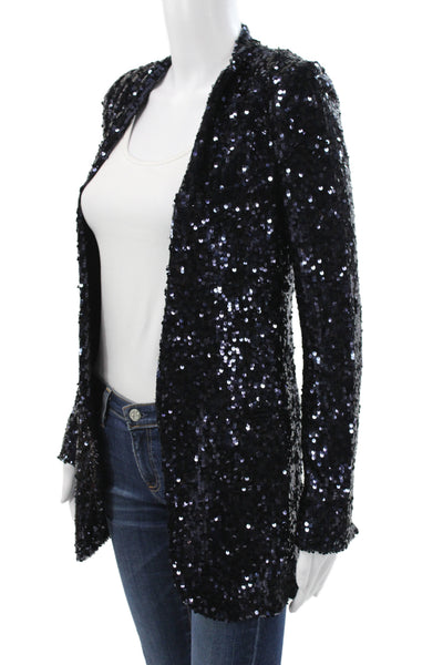 Zara Woman Women Basic Jacket Black Sequin Long Sleeve Size XS