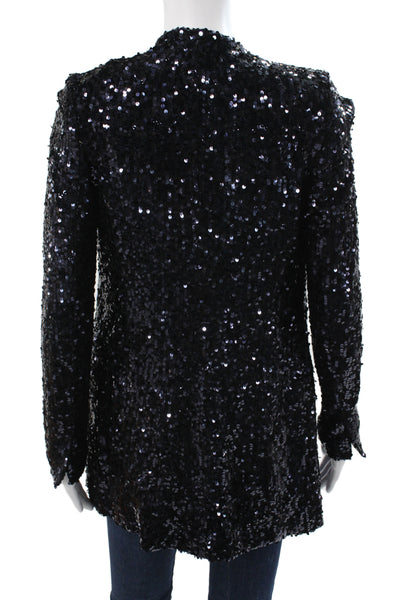Zara Woman Women Basic Jacket Black Sequin Long Sleeve Size XS