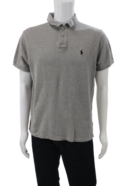 Polo Ralph Lauren Mens Cotton Collared Short Sleeve Polo Shirt Gray Size L