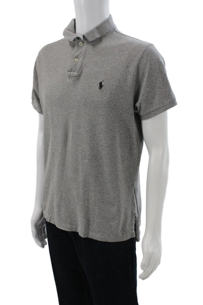 Polo Ralph Lauren Mens Cotton Collared Short Sleeve Polo Shirt Gray Size L