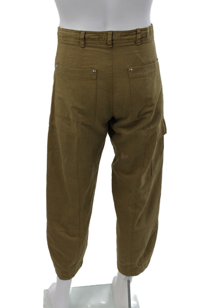 Anthropologie Womens Cargo Brown Cotton Button Pants Size 4