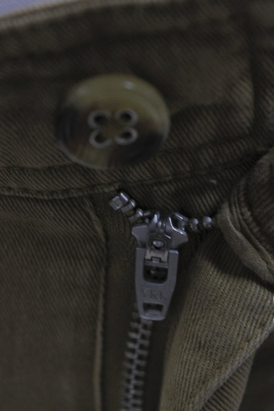 Anthropologie Womens Cargo Brown Cotton Button Pants Size 4