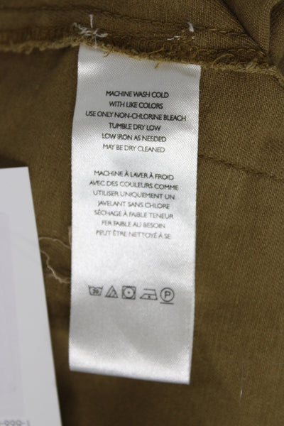 Anthropologie Womens Cargo Brown Cotton Button Pants Size 4