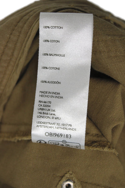 Anthropologie Womens Cargo Brown Cotton Button Pants Size 4