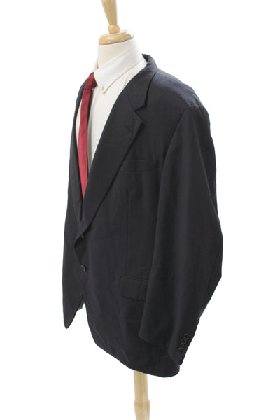 Hickey Freeman for Nordstrom Mens Black 100% Wool Blazer Button Size 52