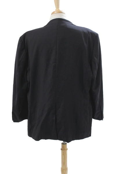 Hickey Freeman for Nordstrom Mens Black 100% Wool Blazer Button Size 52