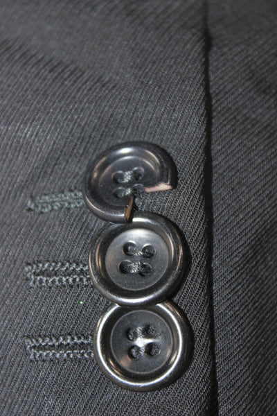Armani Collezioni Mens 2 Piece Suit Jacket Black Wool Button Classic Size 46
