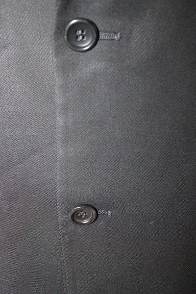 Armani Collezioni Mens 2 Piece Suit Jacket Black Wool Button Classic Size 46