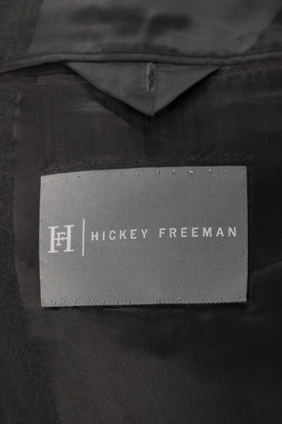 Hickey Freeman Mens Gray Wool Blazer Button Solid Size 50