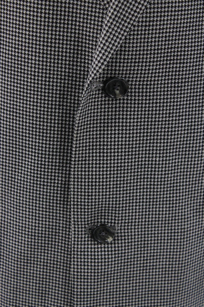 Hart Schaffner Marx Mens Gray Check Rayon Blazer Button Size 44