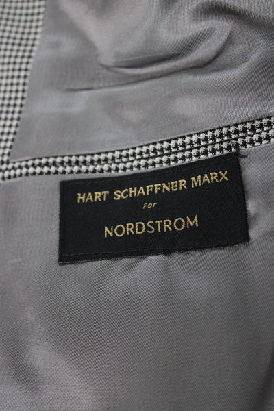 Hart Schaffner Marx Mens Gray Check Rayon Blazer Button Size 44