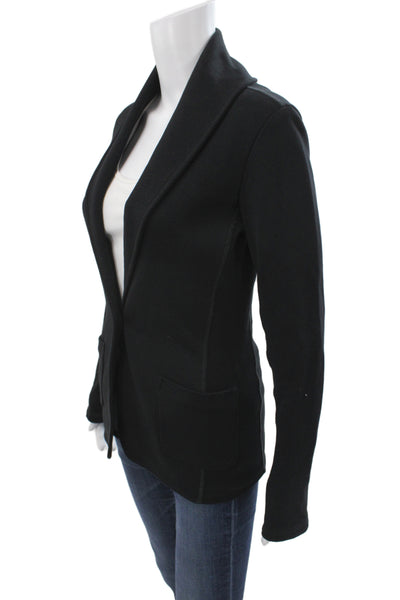 Standard James Perse Womens Basic Jacket Black Cotton Button Long Sleeve Size 3