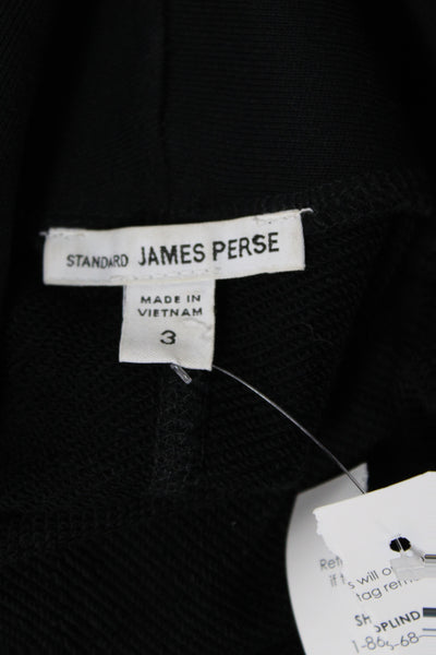 Standard James Perse Womens Basic Jacket Black Cotton Button Long Sleeve Size 3