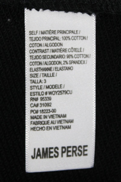 Standard James Perse Womens Basic Jacket Black Cotton Button Long Sleeve Size 3