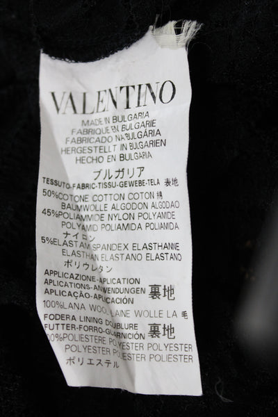 RED Valentino Women Floral Cotton Crewneck Short Sleeve Pullover Blouse Size XL