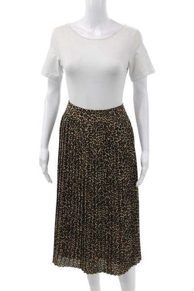J Crew Women Pleated Multicolor Animal Print Skirt Size 8
