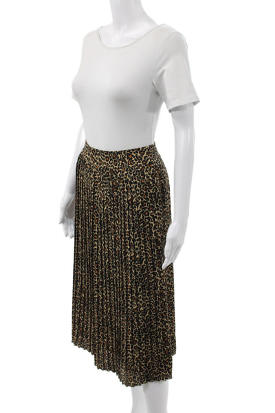 J Crew Women Pleated Multicolor Animal Print Skirt Size 8