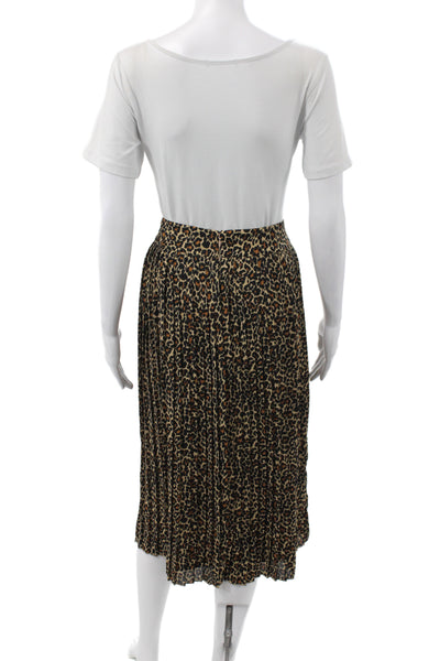 J Crew Women Pleated Multicolor Animal Print Skirt Size 8