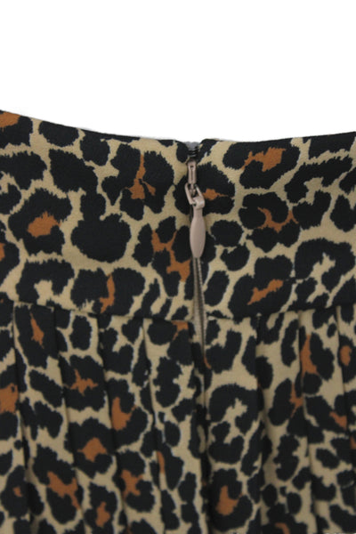 J Crew Women Pleated Multicolor Animal Print Skirt Size 8
