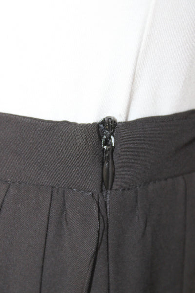 Story Women Black Pleated Cotton Knee Length Skirt Zip Size XS