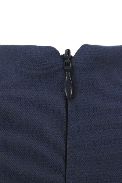 Badgley Mischka Women Sheath Dress Blue Knee Length 3/4 Sleeve Size 10