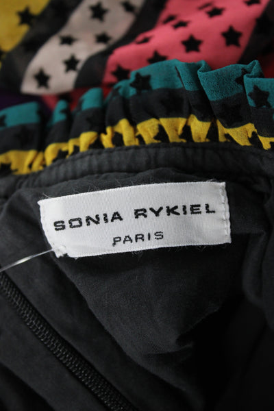 Sonia Rykiel Girls Back Zip Long Sleeve Star Striped Dress Multi Size 12